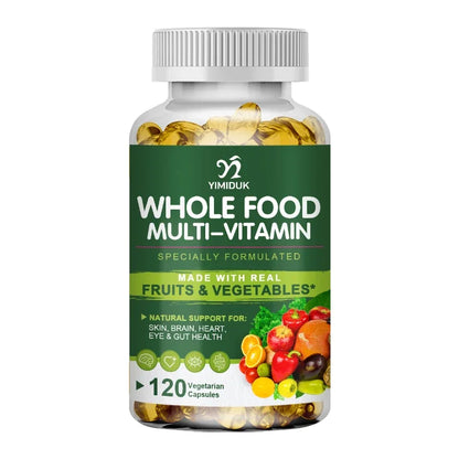 Whole Food Multivitamin Minerals Capsules, Supplement For Stress, Energy And Immune Support