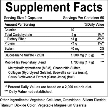 Glucosamine Chondroitin MSM - for Joint and Knee Health, Immune System, Non-GMO, 120 Capsules