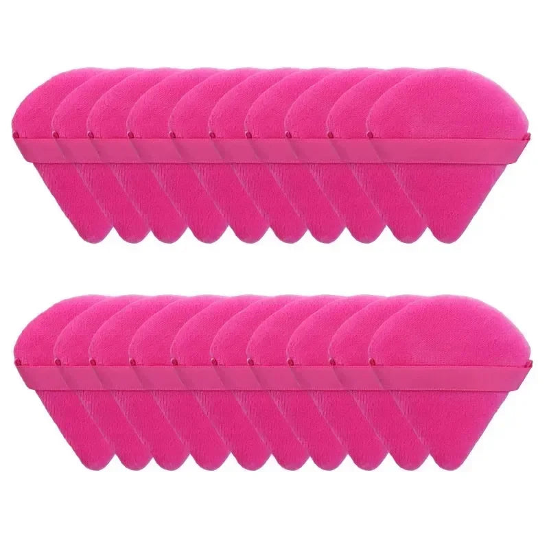 2/5/10/20Pcs Triangle Velvet Powder Puff Mini Face Makeup Sponge Washable Lightweight Cosmetics