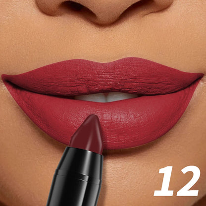15-Color Velvet Matte Lipstick Pencil Waterproof  Red Brown Pink Long Lasting Lip Stick Korean Makeup Lip Tint Cosmetic Lipgloss