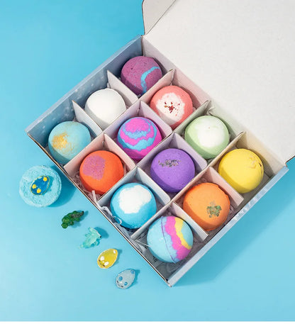 Kids Bath Bombs Toy Surprise Hidden Glow in Dark Toys Natural Organic Bath Fizz Balls Gift Set for Children Holiday Gift Set