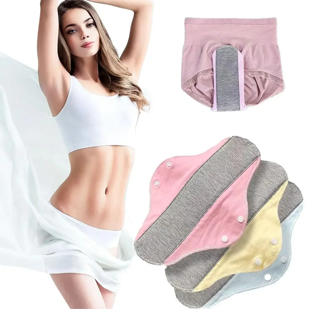 4 Pieces Reusable Graphene Incontinence Pads - Leak-Proof, Washable Sanitary Napkin for Elderly Care and Mobility Support