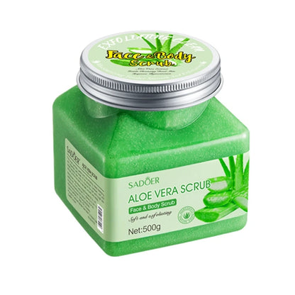 500g Aloe Vera Exfoliating and Purifying Scrub, Rich in Aloe Vera Extract, More Skin-Friendly, with a Fresh Scent, Long-Lasting