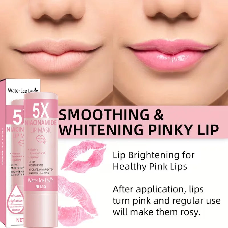 Niacinamide Lip Mask 5g with Vitamin C & Hyaluronic Acid - Ultra Moisturizing Hydrating Brightening Lip Balm, Anti Dry Cracking