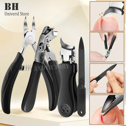 1Set Angle Head Nail Clippers Set for Thinck Ingrown Nail Stainless Steel Ingrown Toenail Clipper Nail Cutter Set Manicure Tool