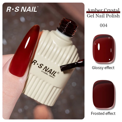 RSNAIL 10g Jelly Amber Gel Nail Polish Crystal Brown Nail Gel DIY Translucent Color Nail Art Gel Permanent UV Gel Polish Varnish