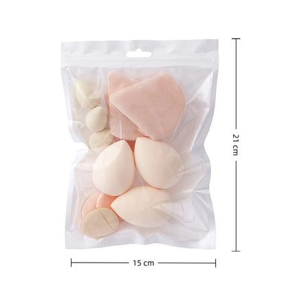 12pcs Makeup Accessories All-Purpose Makeup Sponge Set 4Types Beauty Tools Cosmetic Puff Dry Wet Dual Use Powder Puff