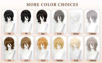 Short Wavy Bob Synthetic Wig with Air Bangs Heat Resistance Shoulder Length Curled 14inch Wigs for Daily Use Cosplay for Women