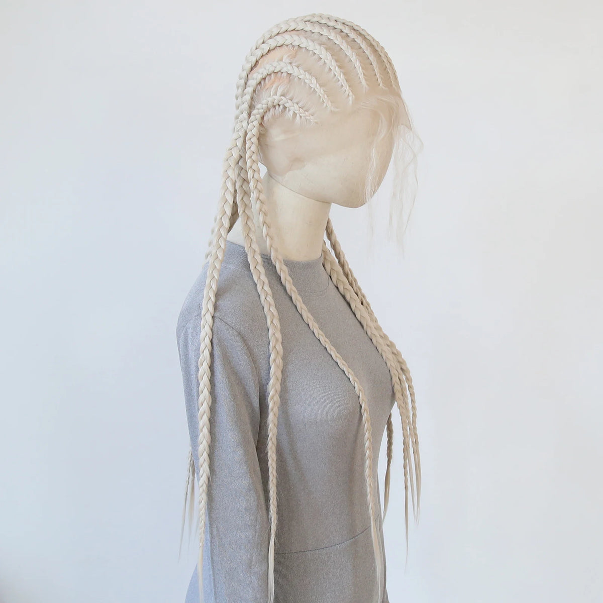 Black Braided Wigs Synthetic Full Lace Wig Glueless Full Lace Synthetic Wig Heat Resistant Fiber Wig for Women Daily Wear