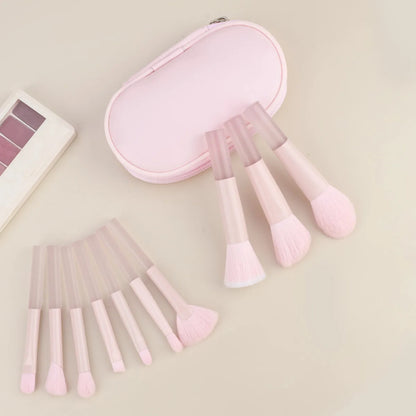 New Mini Makeup Brush Set 10PCS Eyeshadow Loose Powder Brush Travel Portable Soft Hair Makeup Tools Christmas Gift