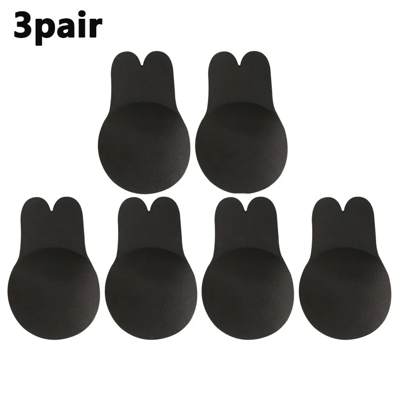 Women Breast Lifting Stickers Push Up Bras Silicone Invisible Chest Strapless Breast Rabbit Lift Up Tape Nipple Cover Bra Pads