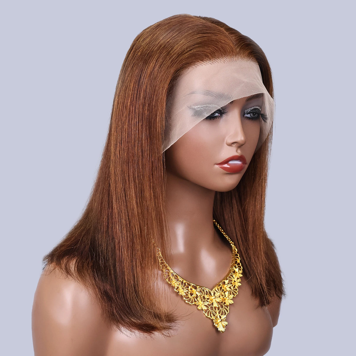 Short 13x4 Lace Front Wig Bob Human Hair Chocolate Brown Straight 200% Density HD Transparent 4x4 Lace Closure Wigs #4 Bob Hair