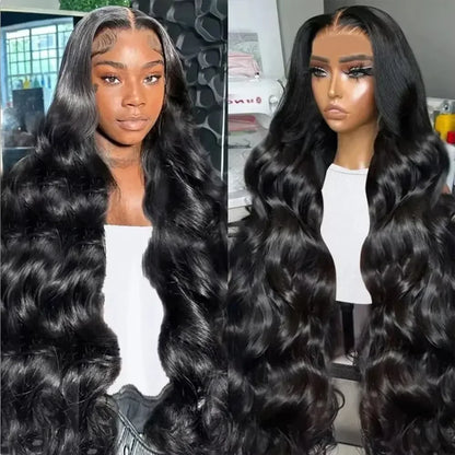 Chinese Body Wave 13x4 HD Transparent Lace Front Human Hair Wig Black 4x4 Lace Closure Wig 8-30 Inch Pre-Plucked Lace Hair Wig