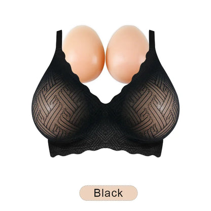 Artificial Silicone Breasts Forms Pads Fake Boobs Chest Women's Silicone Underwear Eexy Breast Padded Bra Becomes Big