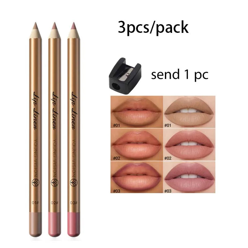 Waterproof Matte Lip Liner and Lipstick Pen Set Long-Lasting Non-Fading Smudge-Proof   Lip Pencil for Precise Application