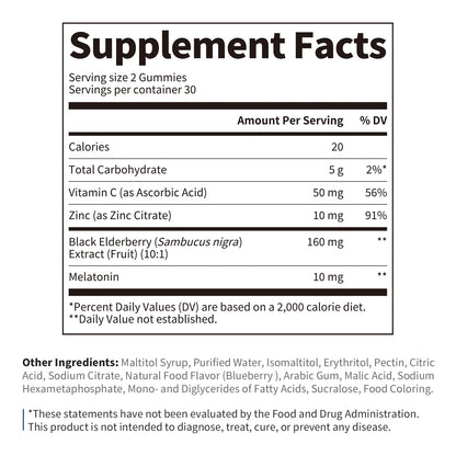 B BEWORTHS Blueberry Melatonin 10mg Gummies Sleeping Creative for Sleep Sleeping Pills Melatonin for Sleep Relaxing For Adult