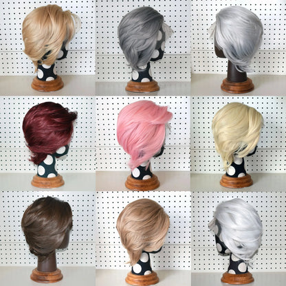 613 Blonde Short Bob Straight Wig for Man 8 Inch 13*4 Synthetic Lace Wigs 150% Density with Heat Resistant Fiber Hair Wig