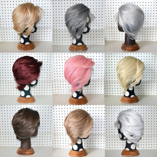 613 Blonde Short Bob Straight Wig for Man 8 Inch 13*4 Synthetic Lace Wigs 150% Density with Heat Resistant Fiber Hair Wig