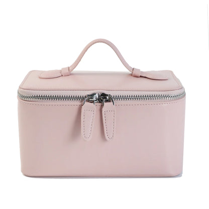 Ladies Saffiano Split Leather Travel Toiletry Case Bag Portable Hanging Makeup Organizer Box Dopp Kit Cosmetic Bag For Women