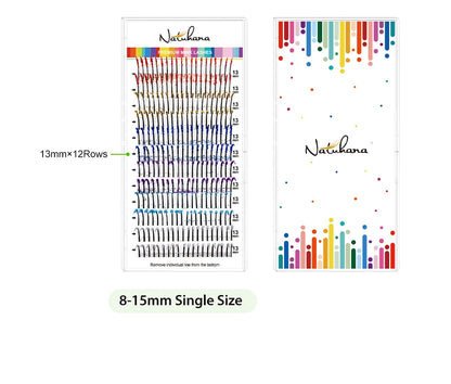 NATUHANA Glitter Shiny Colorful False Eyelash Extension DIY Mix Color Lashes Christmas Cosplay Party