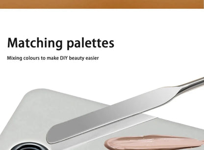 Stainless Steel Makeup Foundation Spatula Mixing Stick Powder Base Cream Mixing Tools Cosmetic Nail Gel Stirring Toner Plate Kit