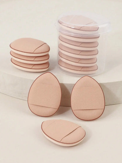 6 Pcs Purple Teardrop Makeup Puff Double Sided Cushion Puff With Storage Box Wet Dry Cosmetic Foundation Sponge