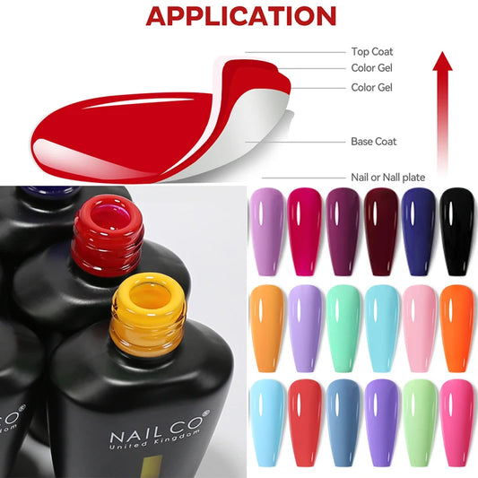 NAILCO Hema TPO Free Gel Nail Polish 15ml Nail Art Soak off UV Vernis Semi Permanent Manicure Design Lacquer Lakiery Hybrydowe