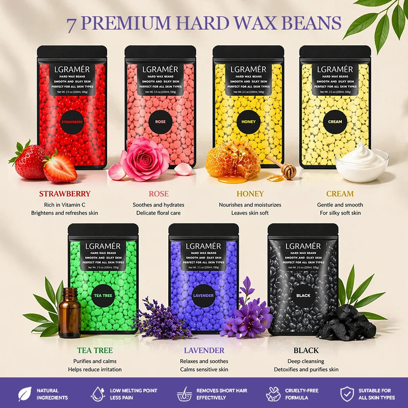 100g/200g/400g Multi Scent Hard Wax Beans Gentle Painless Hair Removal No Irritation Depilatory Hot Film Wax For Full Body