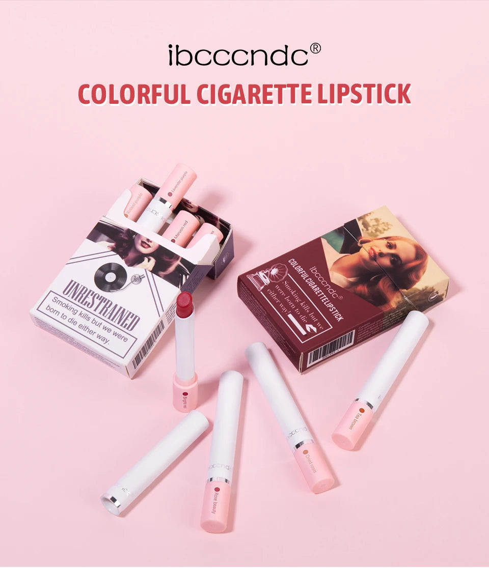 4 Pcs Cigarette Lipstick Set Matte Lip Gloss Long Lasting Waterproof Nude Lip Tint Lip Stick Tube Cosmetics Christmas Gift