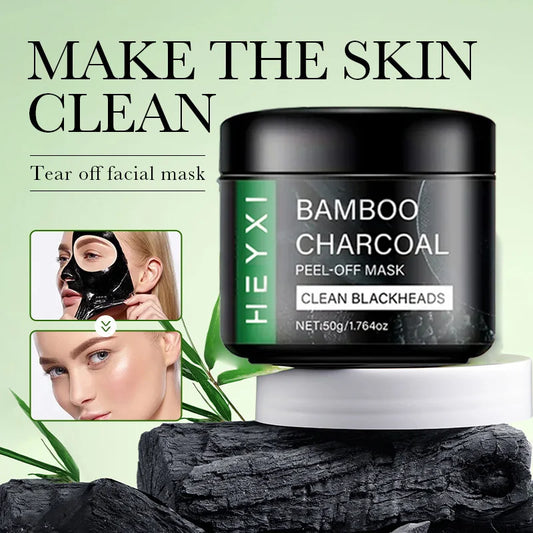 Bamboo charcoal tear off facial mask, deep cleaning, moisturizing and water locking, facial care, suitable for all skin types