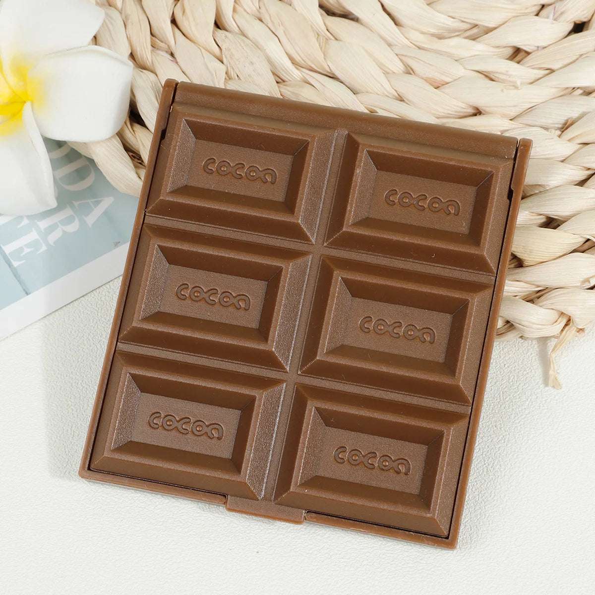 Creative Decorative Chocolate Mirror Square Kawaii Portable Mirror Plastic Chocolate Shaped Vanity Mirror Children