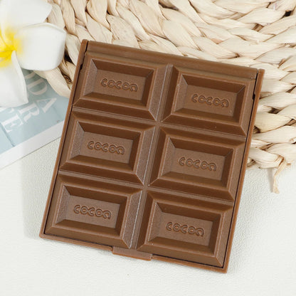 Creative Decorative Chocolate Mirror Square Kawaii Portable Mirror Plastic Chocolate Shaped Vanity Mirror Children