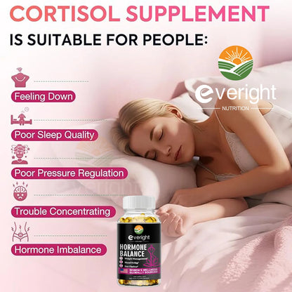 Hormone Balance Capsules for Women Mood Swings, Menopause, Sleep, Anxiety, Stress, Cortisol Health Supplement
