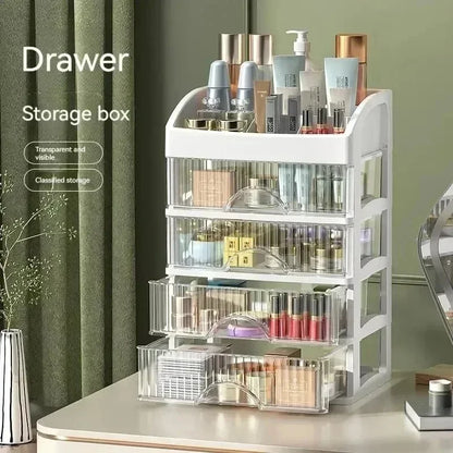5 Layer Makeup Storage Box Drawer Style Cosmetics Organizer for Dressing Table Office Desk Transparent Cabinet Multi-Purpose