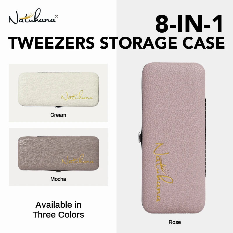 NATUHANA Eyelash Extension Tweezers Case Protective Storage Box Lash Makeup Tools Holder Colorful Tweezers Cover Case