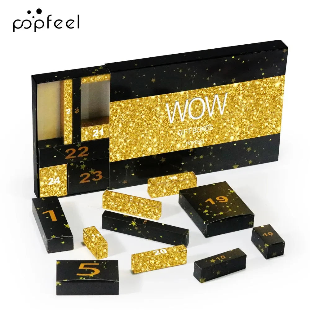 Advent Calendar 24Days Beauty Makeup Kit 24pcs/Set Christmas Countdown Calendar Mystery Holiday Gift Box For Women Cosmetics
