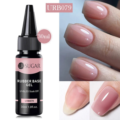 UR SUGAR 30ml Pink Gold Flakes Rubber Base Gel Refill Package Aurora Glitter Sequins Varnish Soak Off UV LED Gels Polish