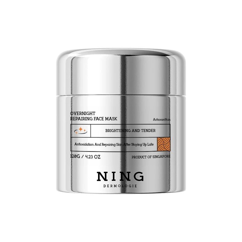 120G NING Overnight Repair Mask – Astaxanthin & Organic Antioxidants for Skin Renewal, Niacinamide Brightening & Hydration