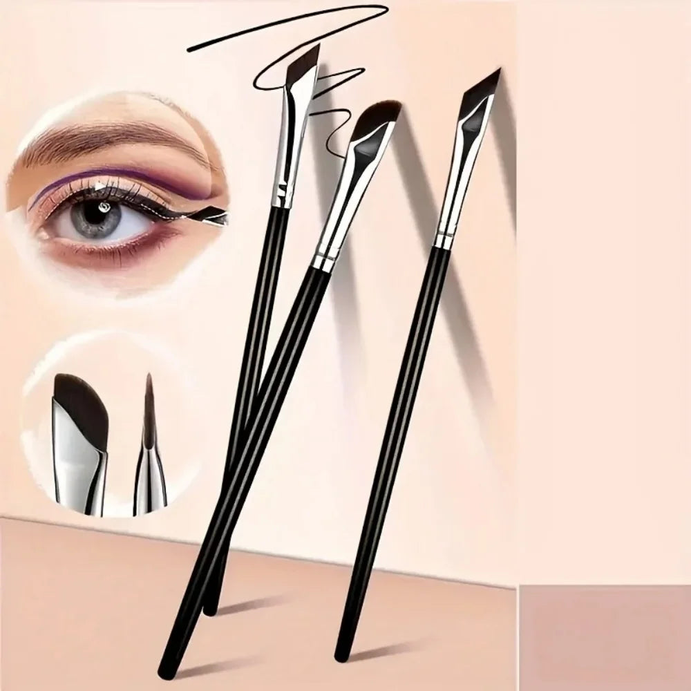 5pcs Precision Eyeliner Brush Set Angled Eyeliner, Eyebrow Brushes With Long Handle For Beginner Make-up Artist Eye Makeup Brush