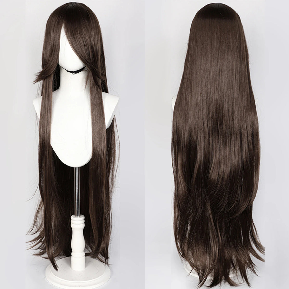 100CM Long Straight Wig With Bangs Synthetic Cosplay Wig For Women Pink Purple Cosplay Wigs for Party For Halloween