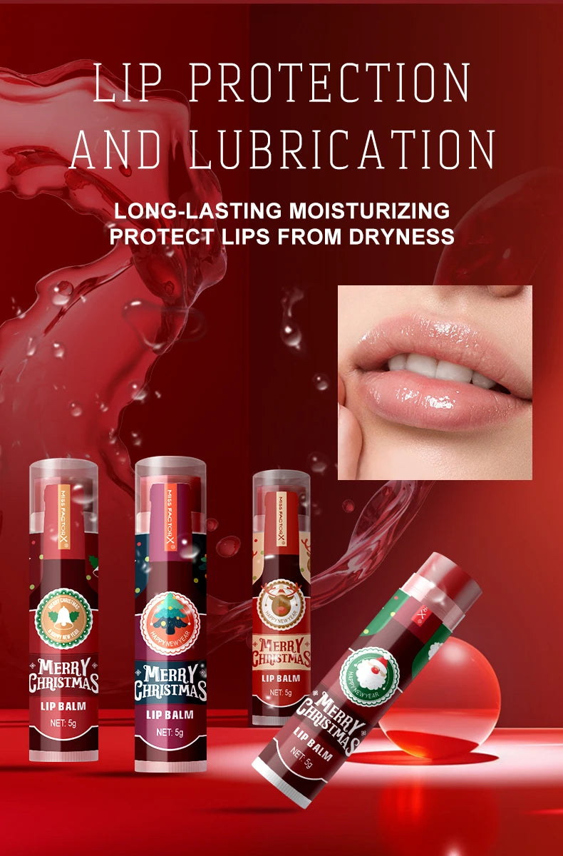 32 Pieces/Box Christmas Hot Red Wine Theme Lipstick Set - Colored Lipstick, Natural Luster, Moisturizing, Light and Non Sticky