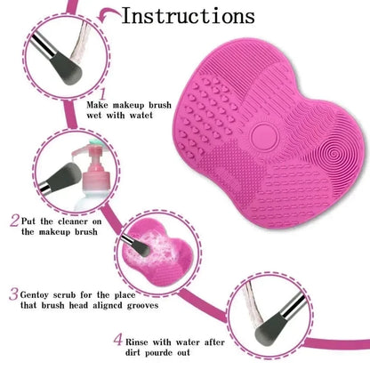 1/2/3Pcs Brush Cleaner Scrubbe Board Cosmetic Makeup Brush Washing Silicone Gel Cleaning Mat Foundation Makeup Brush Cleaner Pad