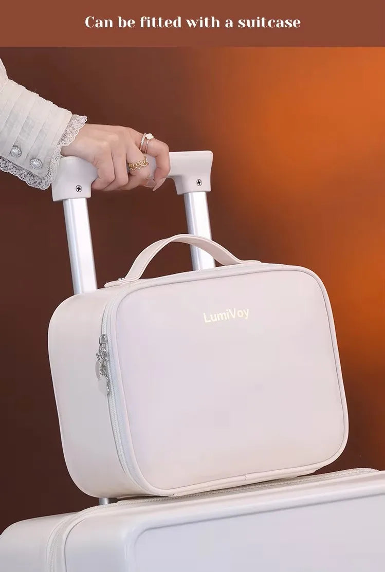2026 New Fashion Large Capacity PU Zipper Storage Makeup Bags Portable Travel Tote for Bag Makeup Brush Cosmetic Case