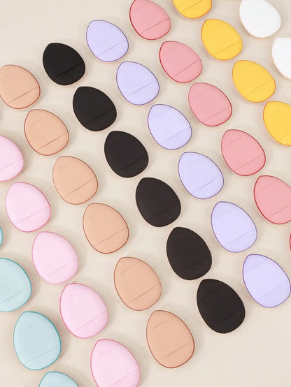 6 Pcs Purple Teardrop Makeup Puff Double Sided Cushion Puff With Storage Box Wet Dry Cosmetic Foundation Sponge