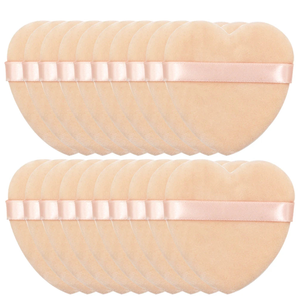 10/20Pcs Triangle Velvet Powder Puff Heart Shaped Makeup Sponges Blender Foundation Cosmetic Facial Sponges Make Up Accessories