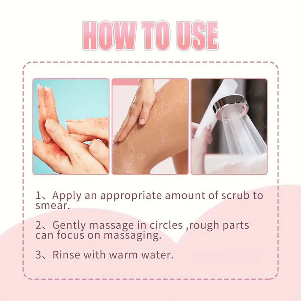 SUYARUN Kojic Acid Exfoliating Body Scrub - Brightening Dark Spot Remover, Natural Skin Smoothing Scrub for Soft Glowing Skin.