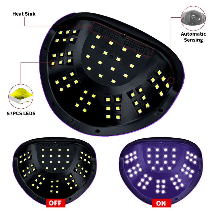 Professional UV LED Nail Lamp for Drying Nails, Gel Varnish Dryer with 57/36 LEDs, Ice Lamp for Manicure Art Salon Tools