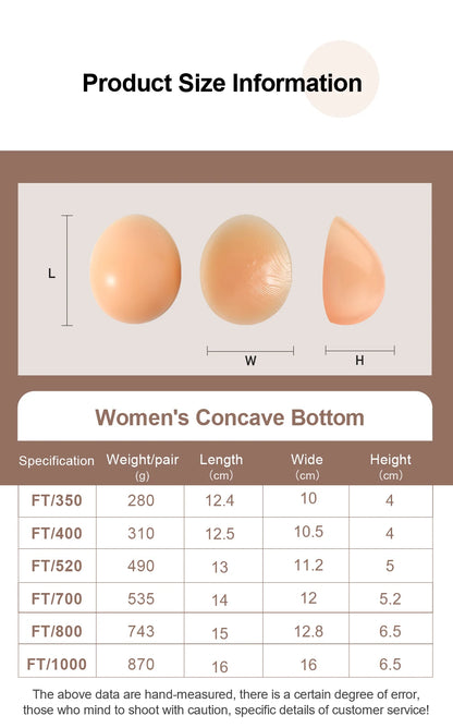 Silicone Fake Boobs Non Nipple Concave Bottom Breast Form Prosthesis Chest Increase  Female Anchor Breast Augmentation