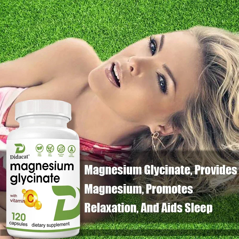 Magnesium Glycinate 1000 Mg, 120 Veggie Capsules - Highly Purified Trace Mineral for Muscle, Joint, Heart and Digestive Health