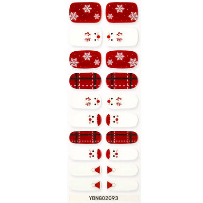 20 Tips Christmas Gel Nail Stickers Durable Materials Nail Decal Not Easy to Fall Off Popular Nail Art Nail Art Stickers
